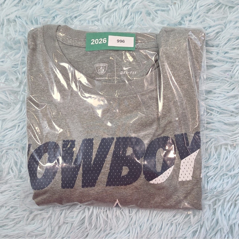 Nike Dallas Cowboys Long Sleeve Shirt Gray Dri-FIT Graphic Tee NFL Football - Picture 10 of 10